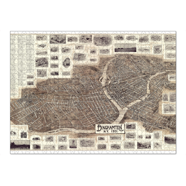 Puzzle Ravensburger "Vintage map of Binghamton, N.Y" artboxONE - Kartografie