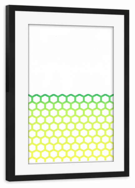 Poster mit Rahmen schwarz "Wabengitter" artboxONE - Abstrakt - Sechseck,Biene,Honigbiene,Wabe,Honig,Abstrakt