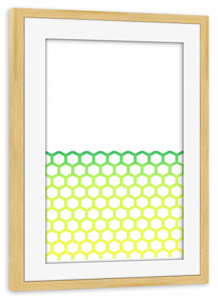 Poster mit Rahmen kiefer "Wabengitter" artboxONE - Abstrakt - Sechseck,Biene,Honigbiene,Wabe,Honig,Abstrakt