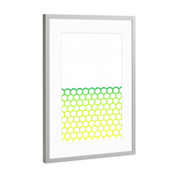 Poster mit Rahmen Silber "Wabengitter" artboxONE - Abstrakt - Sechseck,Biene,Honigbiene,Wabe,Honig,Abstrakt