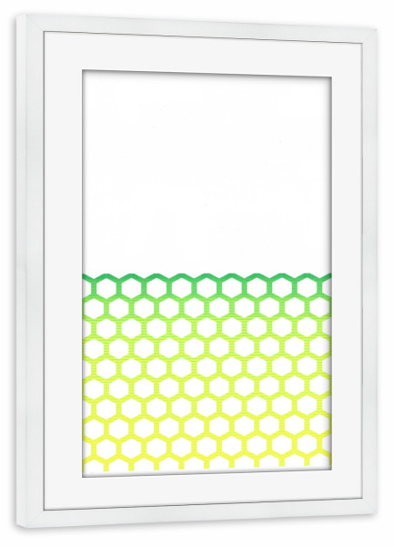 Poster mit Rahmen weiß "Wabengitter" artboxONE - Abstrakt - Sechseck,Biene,Honigbiene,Wabe,Honig,Abstrakt