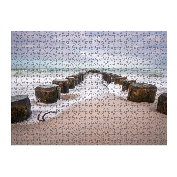 Puzzle Ravensburger "Buhnen, Wellen und Wolken" artboxONE - Natur,Reise,Reise / Strand und Meer