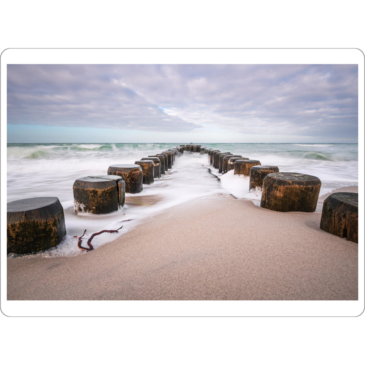 Tischset "Buhnen, Wellen und Wolken" artboxONE - Natur,Reise,Reise / Strand und Meer
