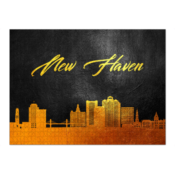 Puzzle Ravensburger "New Haven Connecticut Gold" artboxONE - Städte - Newhaven,Connecticut,Gold,Skyline,Stadt - Bild newhaven