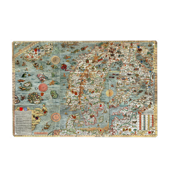Holzbild "Alte Karte von Skandinavien" artboxONE - Städte,Kartografie