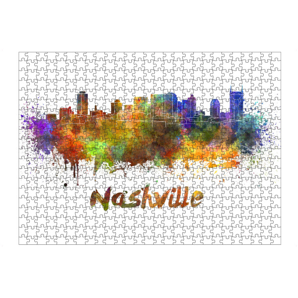 artboxONE Puzzle "Skyline von NASHVILLE" artboxONE - Städte,Abstrakt,Architektur - Skyline,Denkmäler,Tourismus,Farbe,Stadt,Reise,Aquarell,Nashville