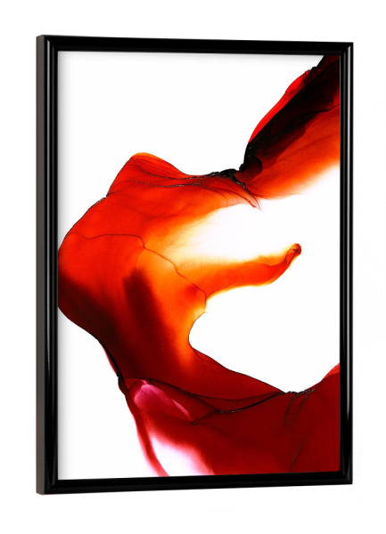 Poster mit schwarzem Rahmen "On fire" artboxONE - Abstrakt,Liebe - Abstractart,Abstrakte kunst,Alcoholink,Alcoholinkart,Feuer
