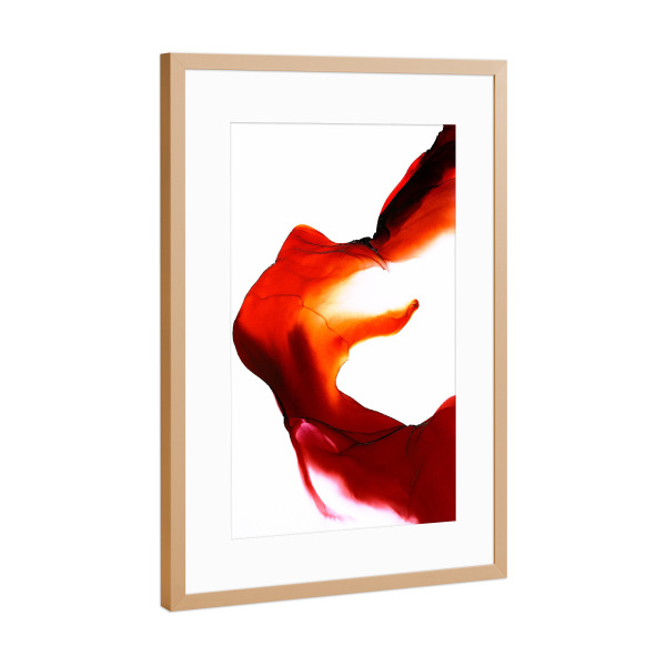 Poster mit Rahmen Kupfer "On fire" artboxONE - Abstrakt,Liebe - Abstractart,Abstrakte kunst,Alcoholink,Alcoholinkart,Feuer
