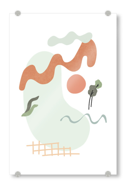 Acrylglasbild "Sonniger Tag Lake Mountain" artboxONE - Natur,Abstrakt - Tropisch,Mediterran,Botanisch,Pflanze,Boho,Scandi,Natur,Insel,See,Berg