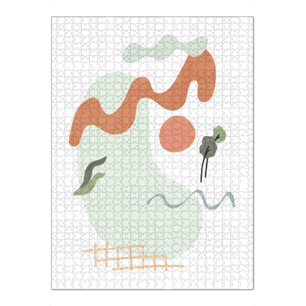 Puzzle Ravensburger "Sonniger Tag Lake Mountain" artboxONE - Natur,Abstrakt - Tropisch,Mediterran,Botanisch,Pflanze,Boho,Scandi,Natur,Insel,See,Berg