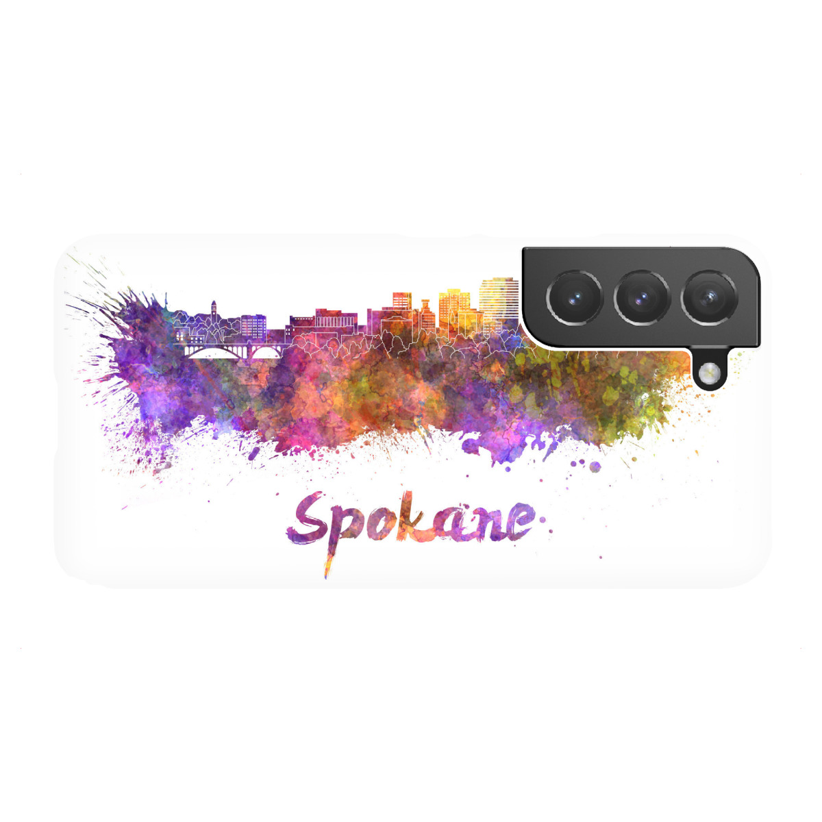 "SPOKANE skyline in watercolor-x"für Samsung Galaxy - Premium-Case Handyhülle artboxONE