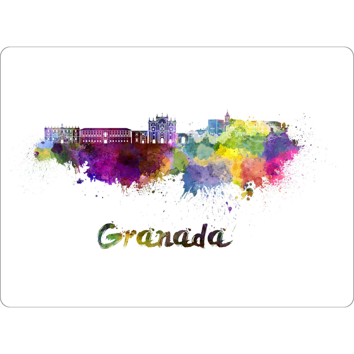 Tischset "GRANADA-Skyline in Aquarell-b" artboxONE - Städte,Abstrakt,Architektur
