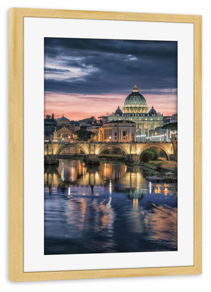 Poster mit Rahmen kiefer "Rom in der Abenddämmerung" artboxONE - Städte,Reise,Architektur,Reise / Länder,Städte / Rom