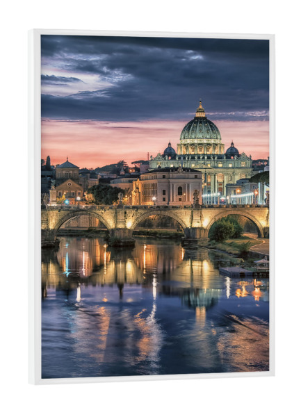 Poster mit weißem Rahmen "Rom in der Abenddämmerung" artboxONE - Städte,Reise,Architektur,Reise / Länder,Städte / Rom