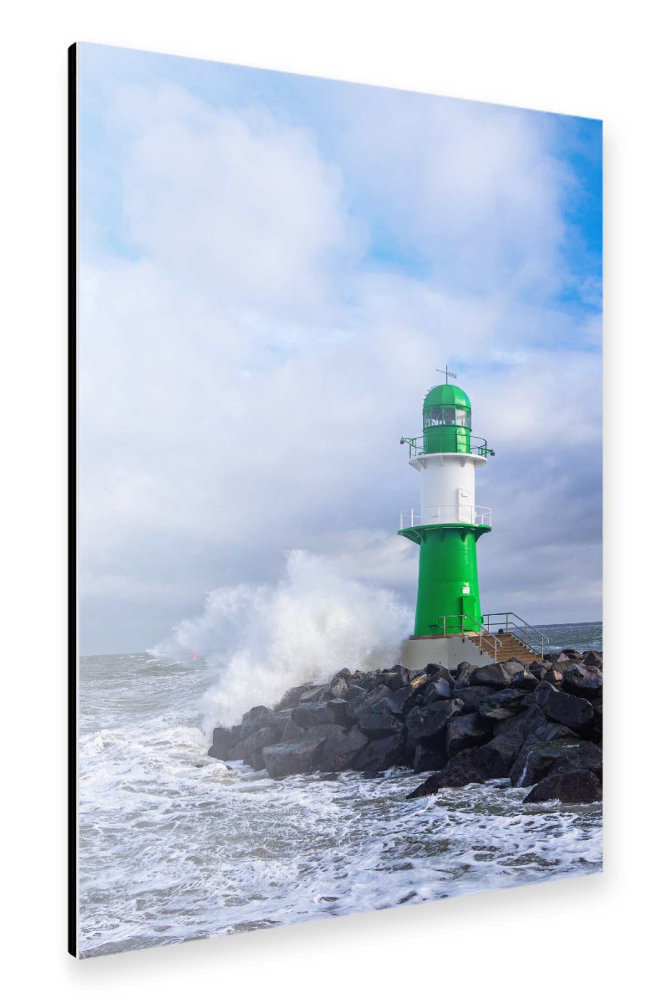 Alu-Dibond "Ostsee, Welle, Molenturm" 30x20 cm artboxONE