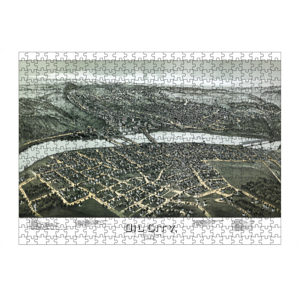 artboxONE Puzzle "Alte Karte der Stadt Oil" artboxONE - Kartografie