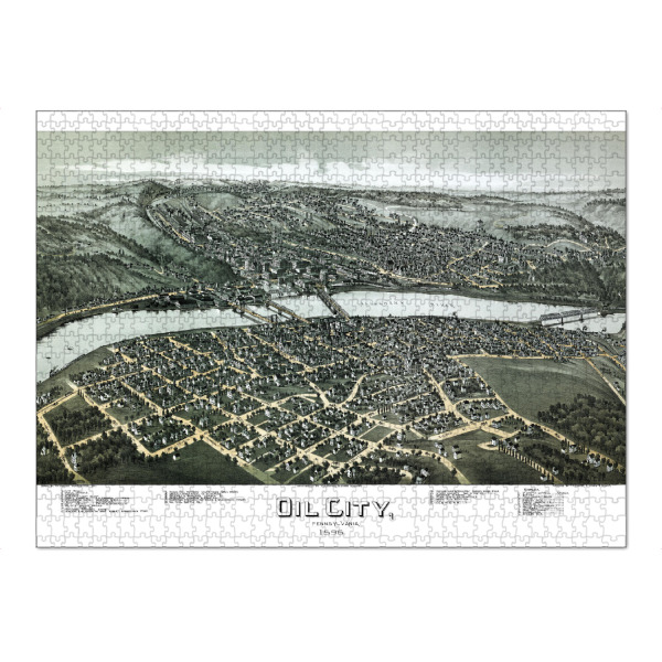 Puzzle Ravensburger "Alte Karte der Stadt Oil" artboxONE - Kartografie