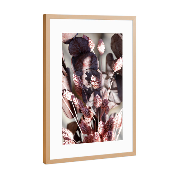 Poster mit Rahmen Kupfer "Boho Blumen, Rosatöne" artboxONE - Natur,Floral,Abstrakt