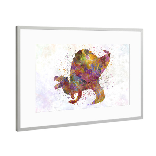 Poster mit Rahmen Silber "Spinosaurus im Aquarell" artboxONE - Tiere,Abstrakt