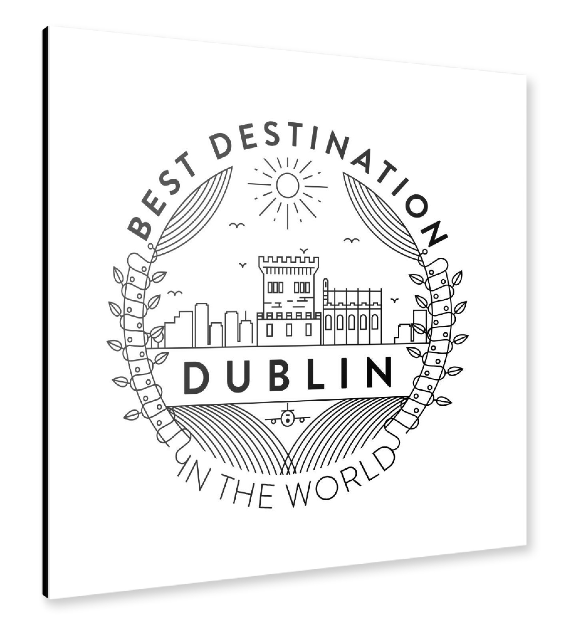 Alu-Dibond "Dublin-Abzeichen" 30x30 cm artboxONE