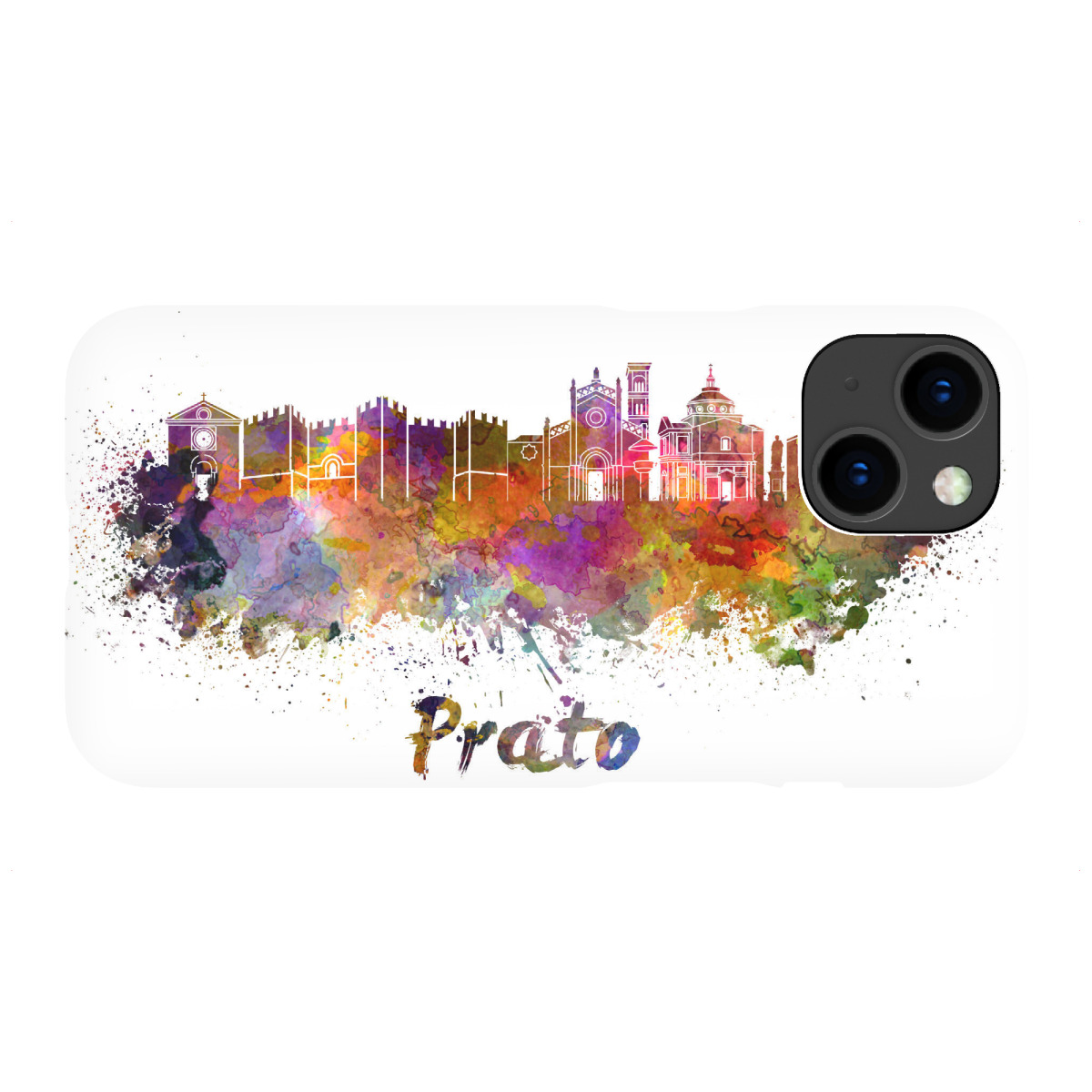 iPhone "PRATO-Skyline in Aquarell" Premium-Case Handyhülle artboxONE