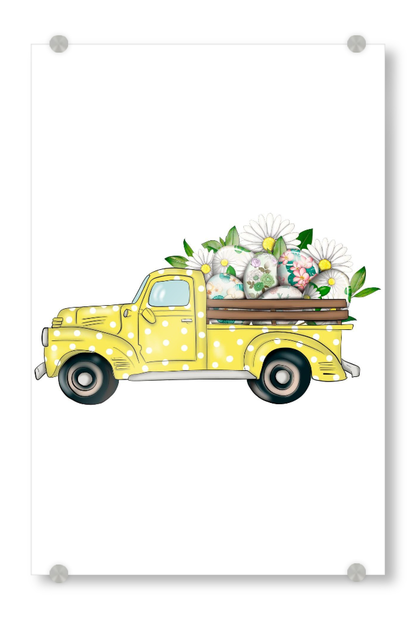Acrylglasbild "LKW mit Eiern" artboxONE - Natur,Essen & Trinken,Automobile,Essen & Trinken / Obst & Gemüse,Festivals
