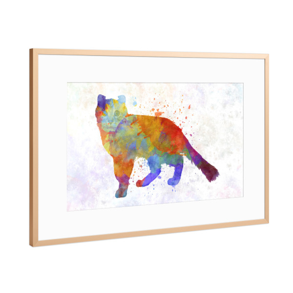 Poster mit Rahmen Kupfer "Curl American in Aquarell" artboxONE - Tiere,Abstrakt