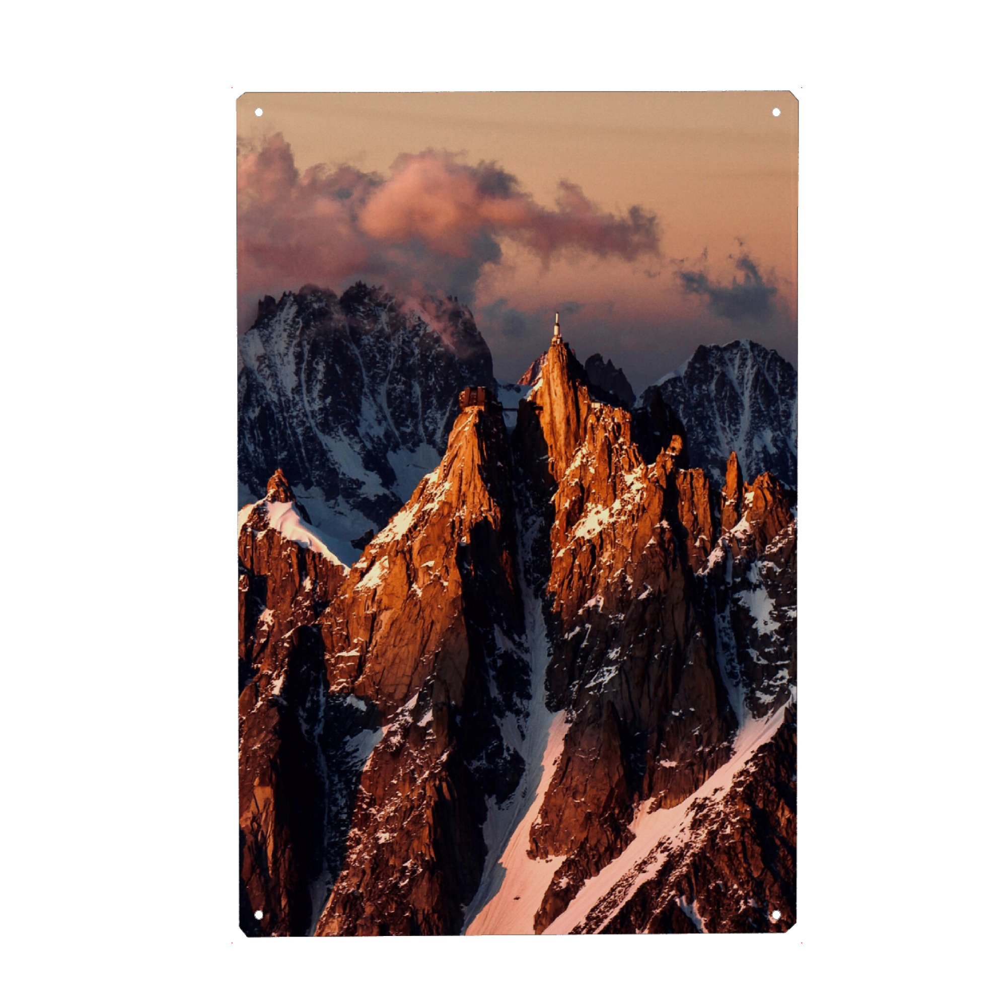 Holzbild "Aiguille du Midi am Abend" artboxONE - Natur,Reise