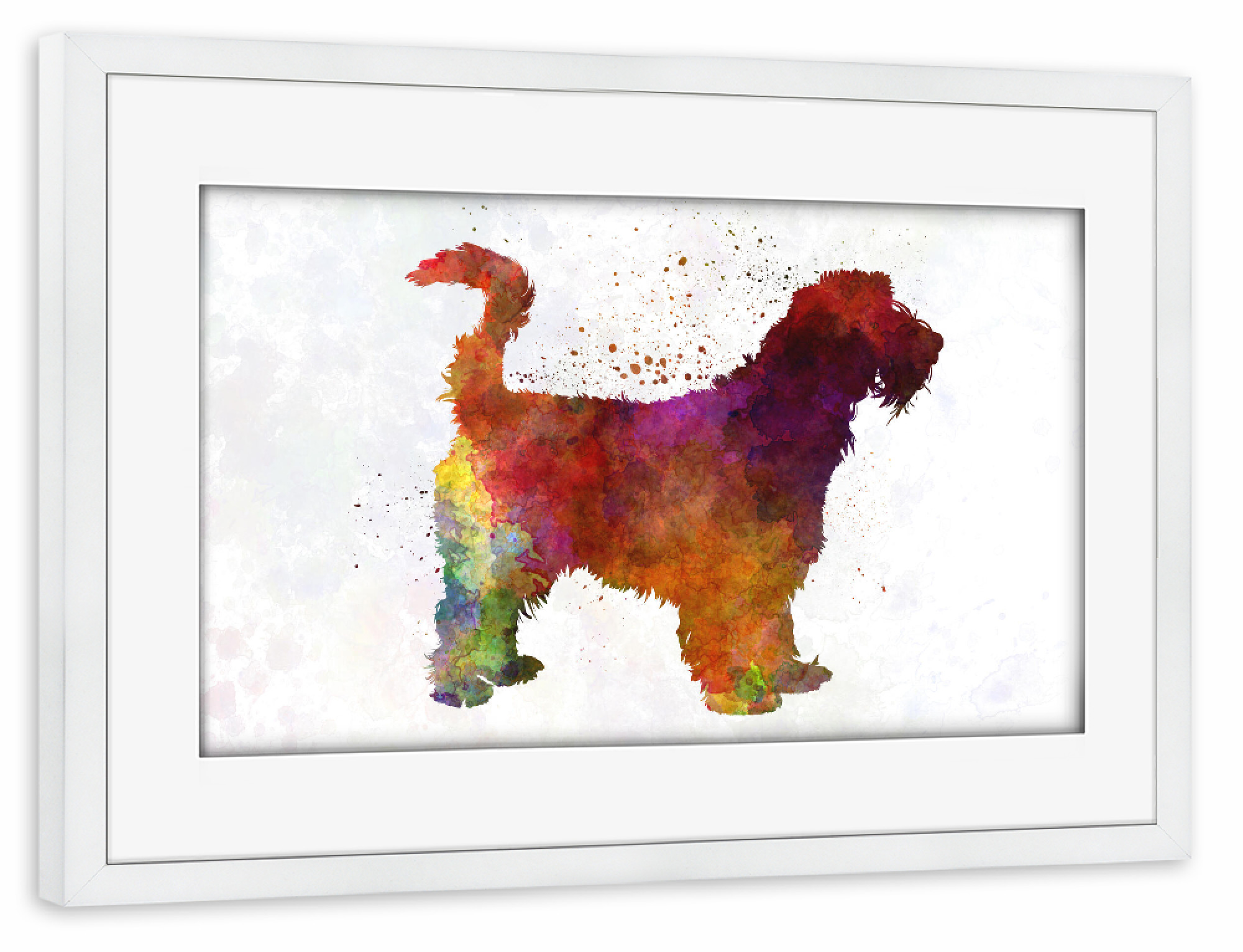 Poster mit Rahmen weiß "Großer Griffon Vendeen" artboxONE - Tiere,Abstrakt