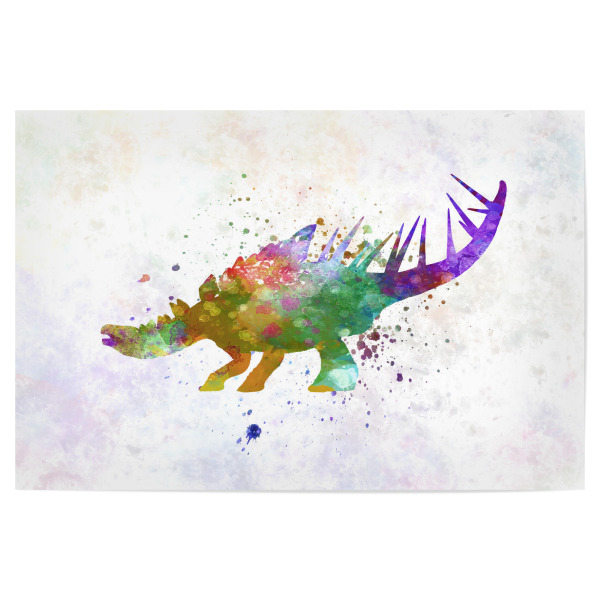 Poster "Kentrosaurus im Aquarell" artboxONE - Tiere,Abstrakt - Dinosaurier,Prähistorisch,Farbe,Aquarell,Bunt,Haustier,Wild,Kindisch,Tier,Antike