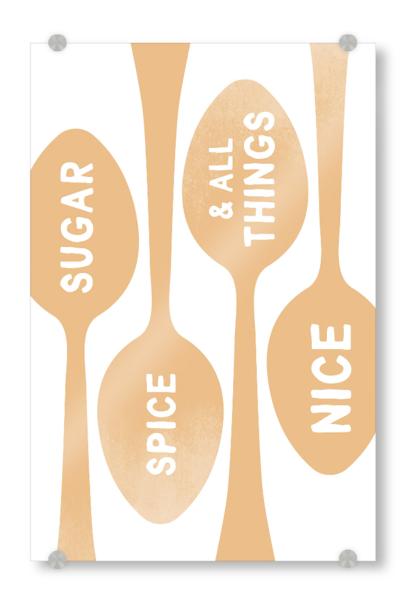 Acrylglasbild "Sugar & Spice I Set orange" artboxONE - Typografie,Essen & Trinken,Für Mama,Lustig