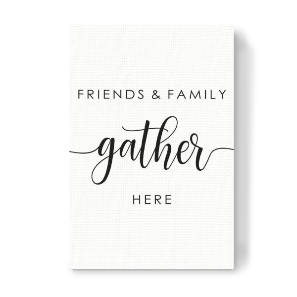 Leinwandbild "Friends & Family Gather Here" artboxONE - Typografie,Essen & Trinken,Menschen,Liebe