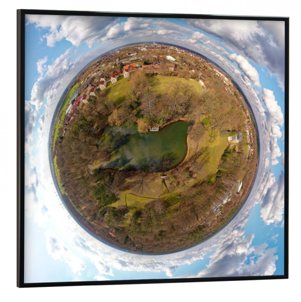 Poster mit schwarzem Rahmen 30x30 cm "Tangerhütte-Park, Parksee; high" artboxONE - Städte,Natur,Reise,Städte / Weitere