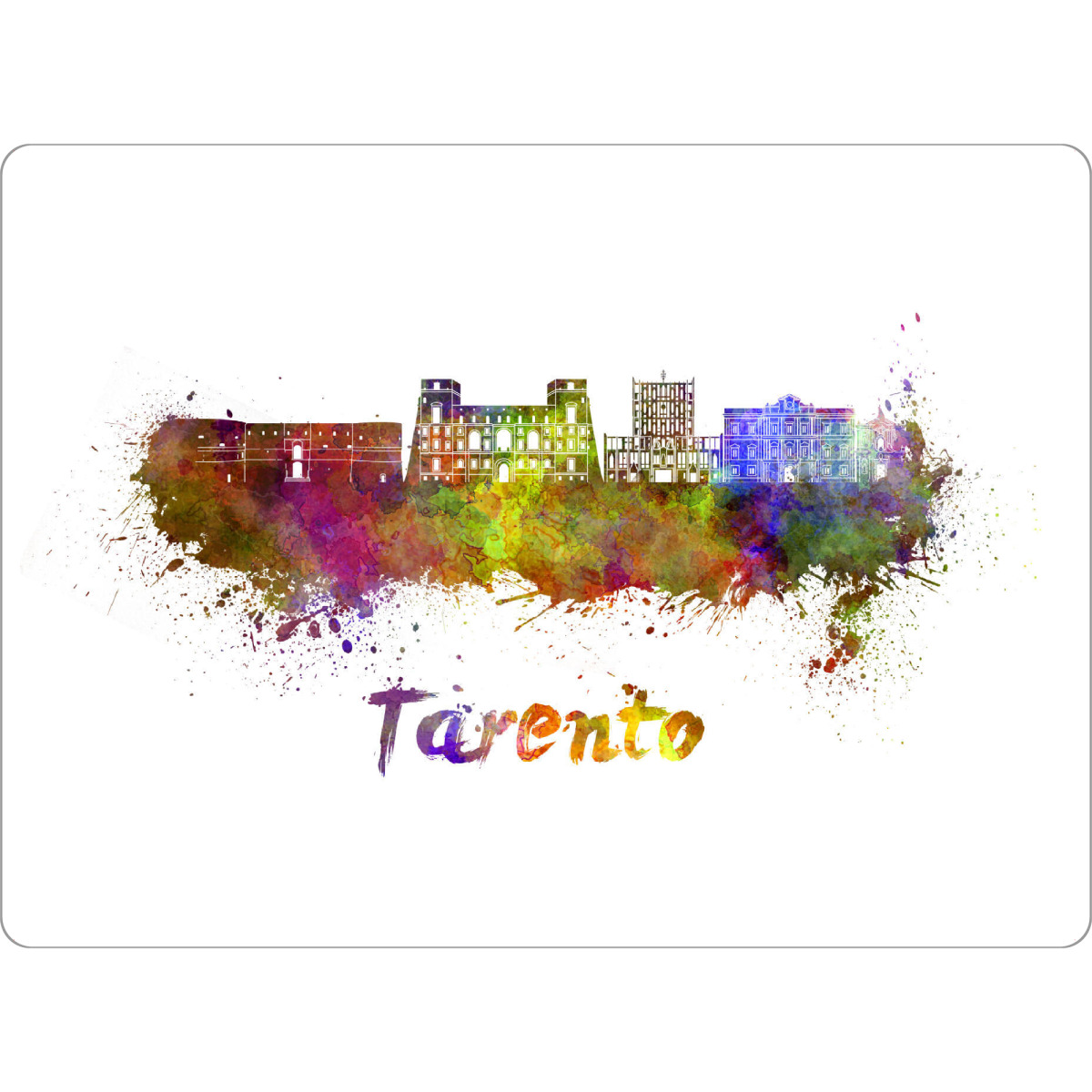 Tischset "TARENT Skyline in Aquarell-x" artboxONE - Städte,Abstrakt,Architektur