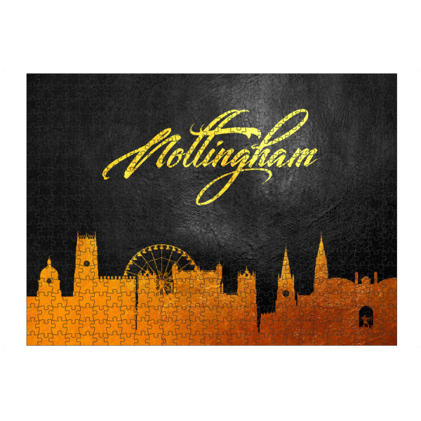 Puzzle Ravensburger "Nottingham England Gold" artboxONE - Städte - Gold,Skyline,Nottingham,England,Stadt - Bild gold