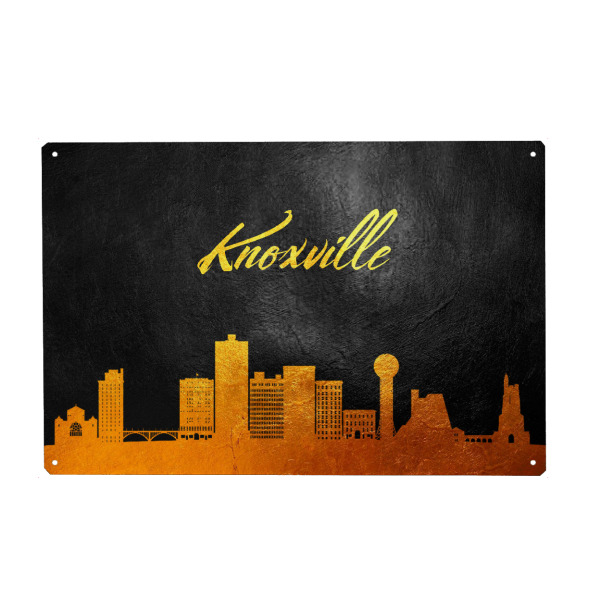 Metall Poster "Knoxville Tennessee Gold Skyline" artboxONE - Städte - Knoxville,Tennessee,Gold,Skyline,Stadt - Blechschild