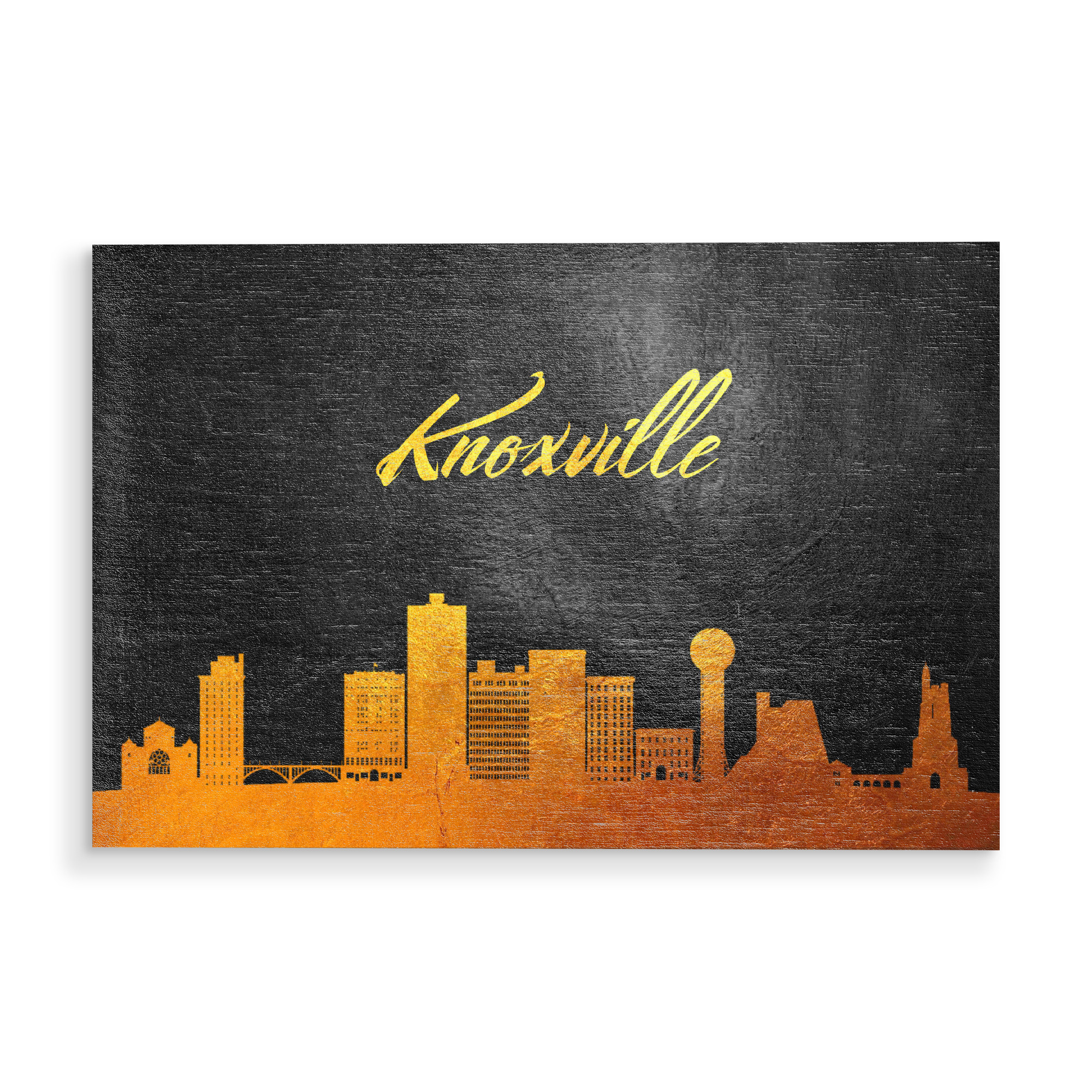 Holzbild "Knoxville Tennessee Gold Skyline" artboxONE - Städte - Knoxville,Tennessee,Gold,Skyline,Stadt