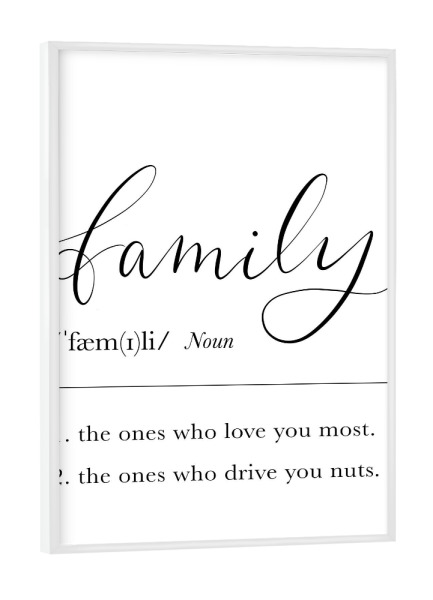 Poster mit weißem Rahmen "Family - Lexikon Definition" artboxONE - Typografie,Lustig