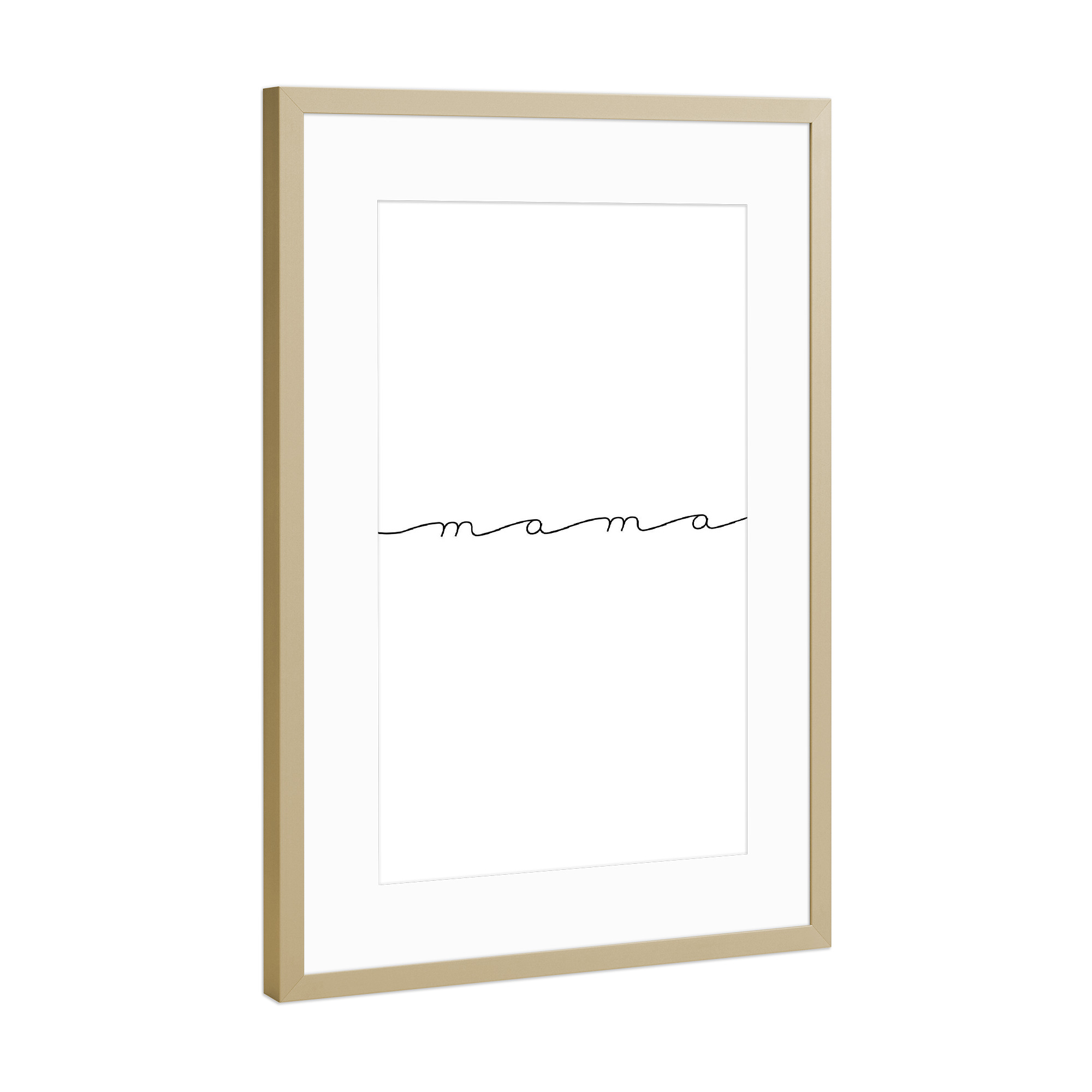 Poster mit Rahmen Gold "Mama Minimalistic" artboxONE - Typografie,Liebe,Für Mama