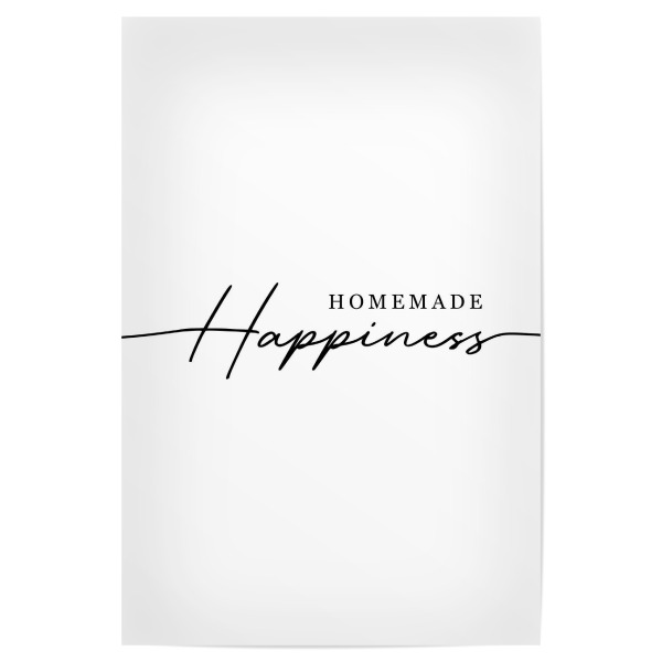 Poster 30x20 cm "Homemade Happiness minimal" artboxONE - Typografie,Menschen,Liebe - Zuhause,Minimalistisch,Typo,Typografie,Schwarzweiß,Glück