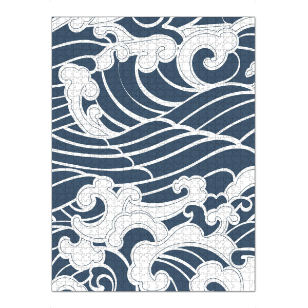Puzzle Ravensburger "Japanische Wellen" artboxONE - Natur,Abstrakt,Reise / Strand und Meer,Unterwasser - Wellen,Meer,Japan,Malerei,Wasser,Abstrakt
