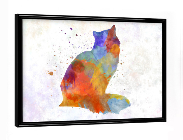Poster mit schwarzem Rahmen "Rajamuffin cat in watercolor" artboxONE - Tiere,Abstrakt
