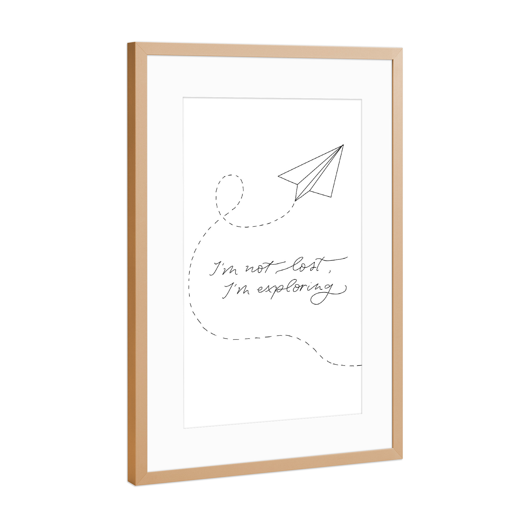 Poster mit Rahmen Kupfer "Papierflieger" artboxONE - Reise