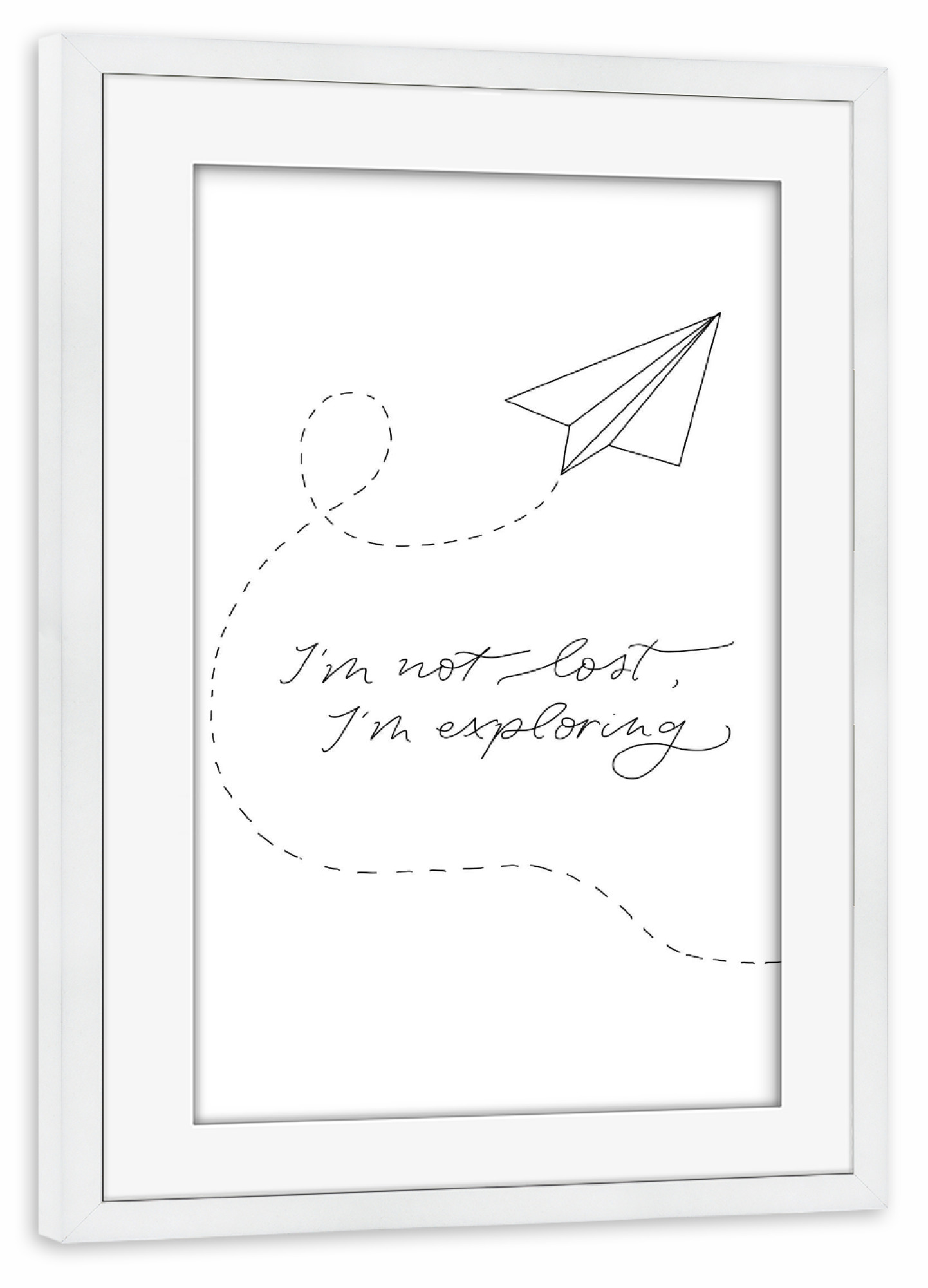 Poster mit Rahmen weiß "Papierflieger" artboxONE - Reise