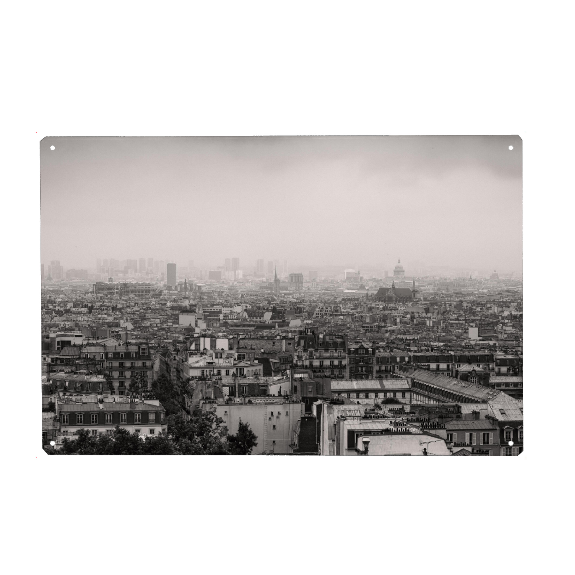 Metall Poster "Nebel über Paris, Frankreich" artboxONE - Reise,Städte / Paris