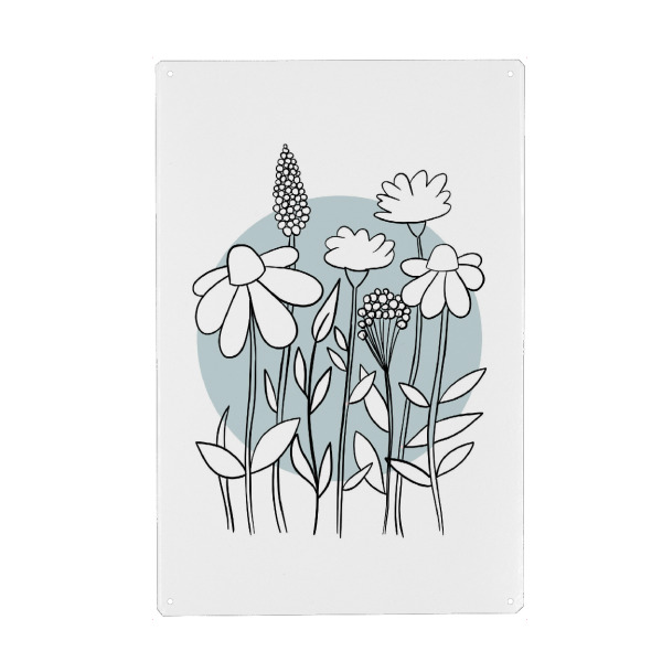 Metall Poster "Wildflower Bloom" artboxONE - Natur,Floral,Abstrakt,Geometrie
