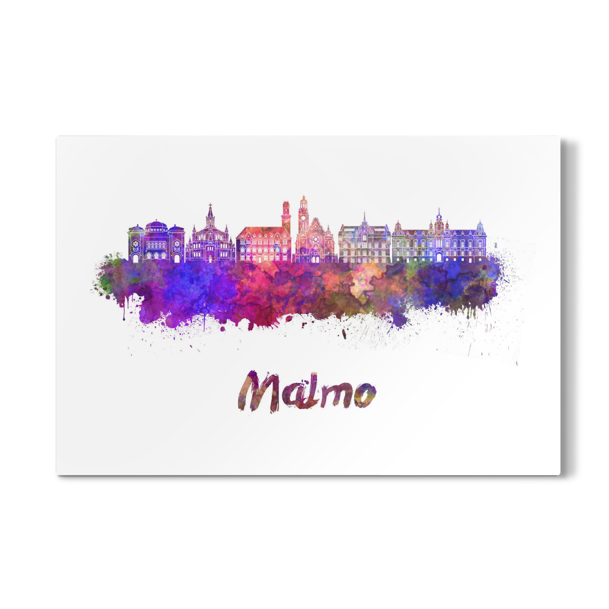 Galerie-Print "MALMO Skyline in Aquarell-b" 30x20 cm artboxONE
