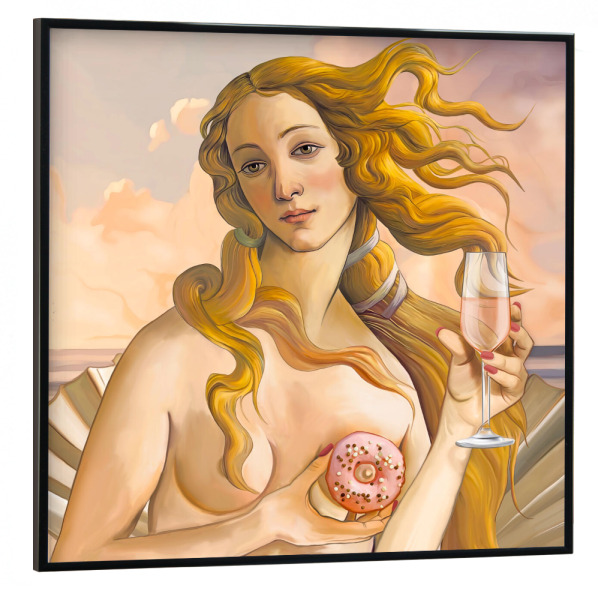 Poster mit schwarzem Rahmen 30x30 cm "Venus rosa" artboxONE - Menschen,Lustig