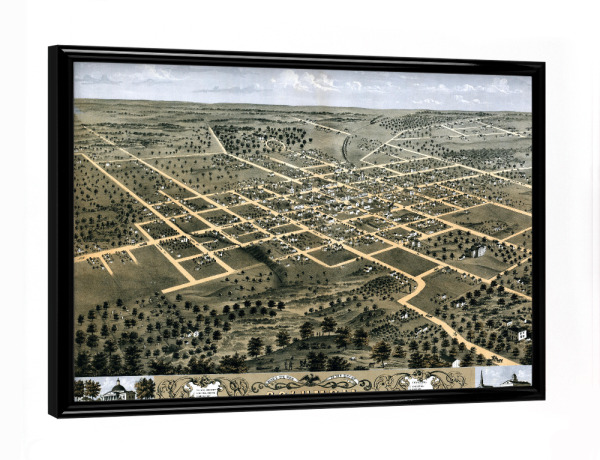 Poster mit schwarzem Rahmen "Antike Landkarte von Columbia" artboxONE - Natur,Kartografie