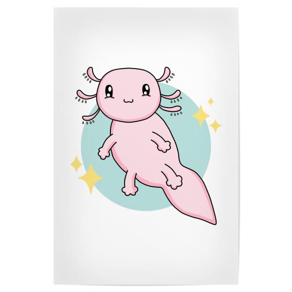 Poster 30x20 cm "Axolotl" artboxONE - Natur,Für Kinder,Tiere,Comic,Unterwasser